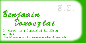 benjamin domoszlai business card